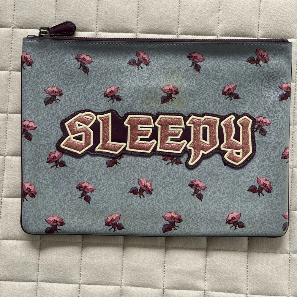 Coach x Disney - Blue Floral 'Sleepy' Pouch